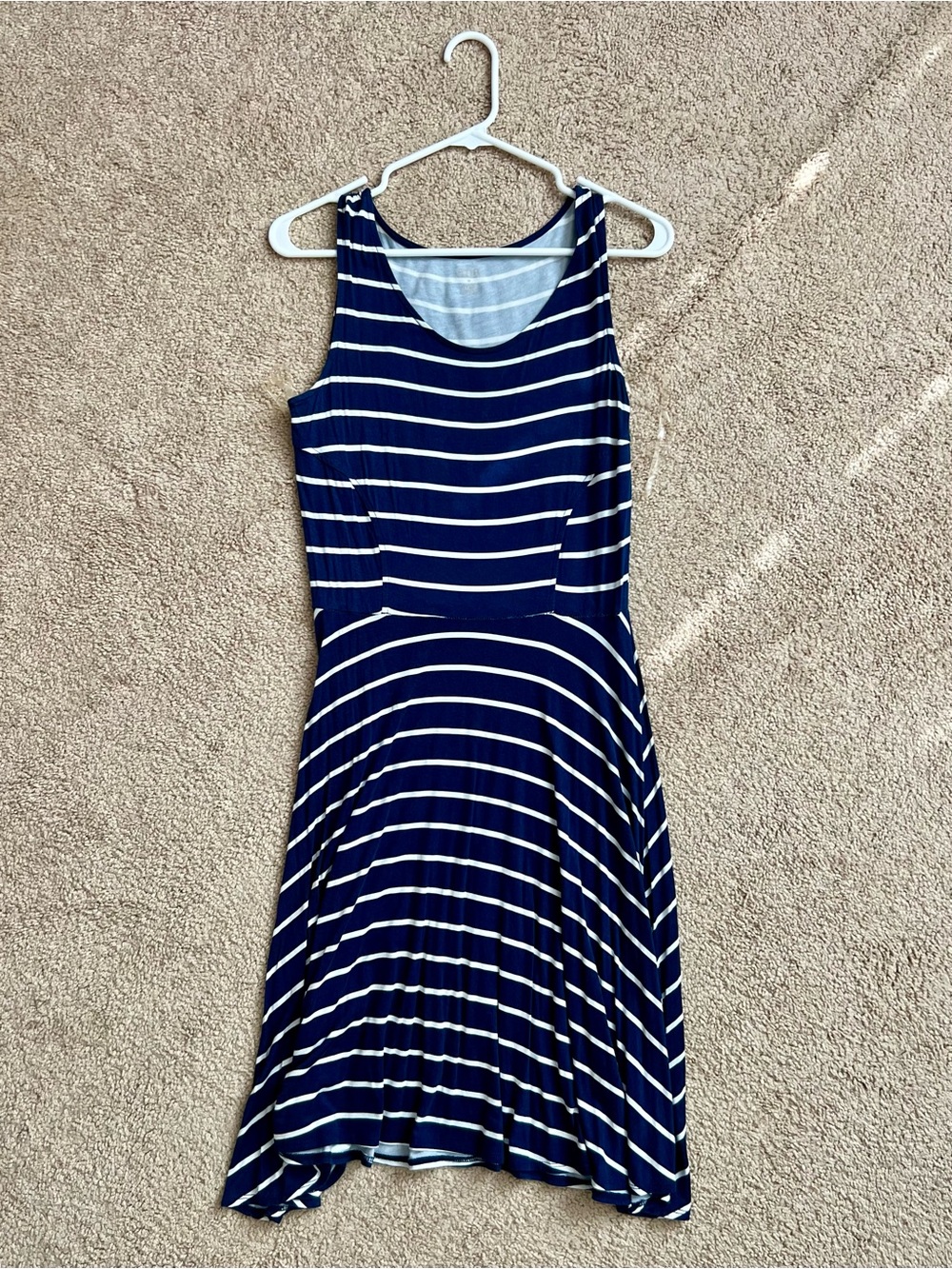 Women's Navy and White Stripe Fit-and-Flare Sundress